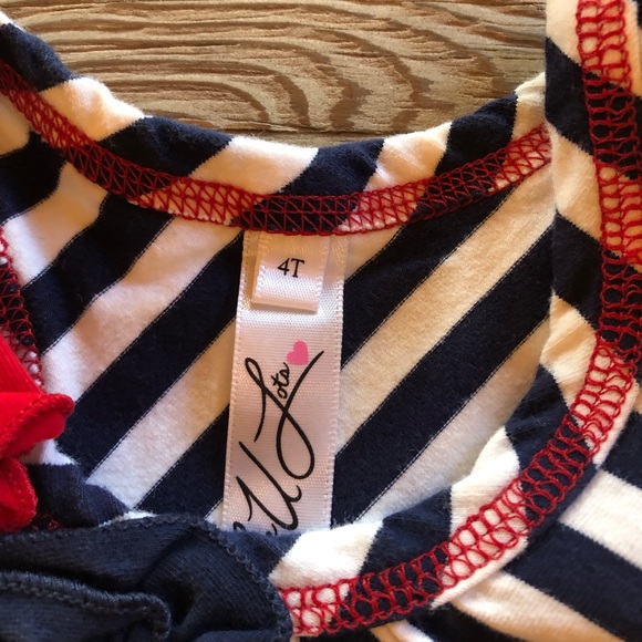 Girls red, white & blue tank top in size 4 - Picture 2 of 3